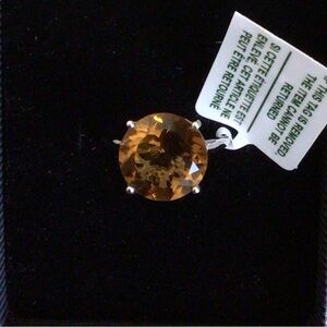 Sterling Silver Whisky Quartz Cocktail Ring